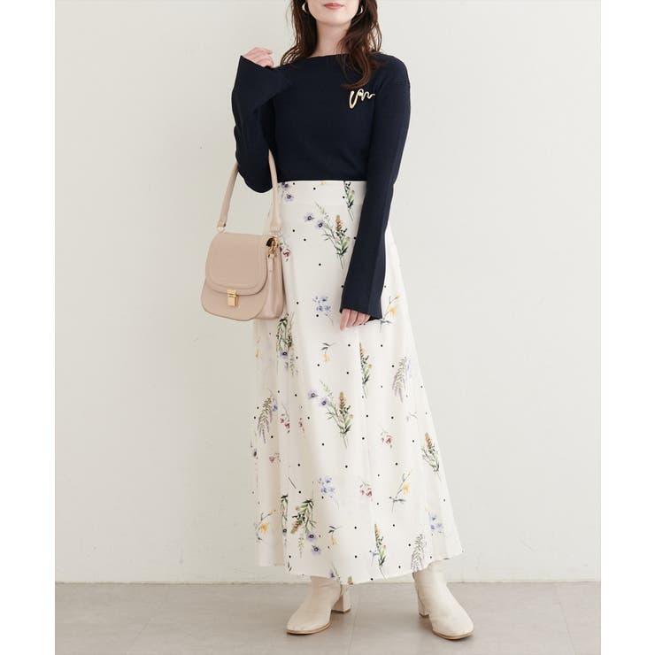 【natural couture】オリジナル花柄Aラインスカート | NICE CLAUP / OLIVE des OLIVE　OUTLET | 詳細画像3 