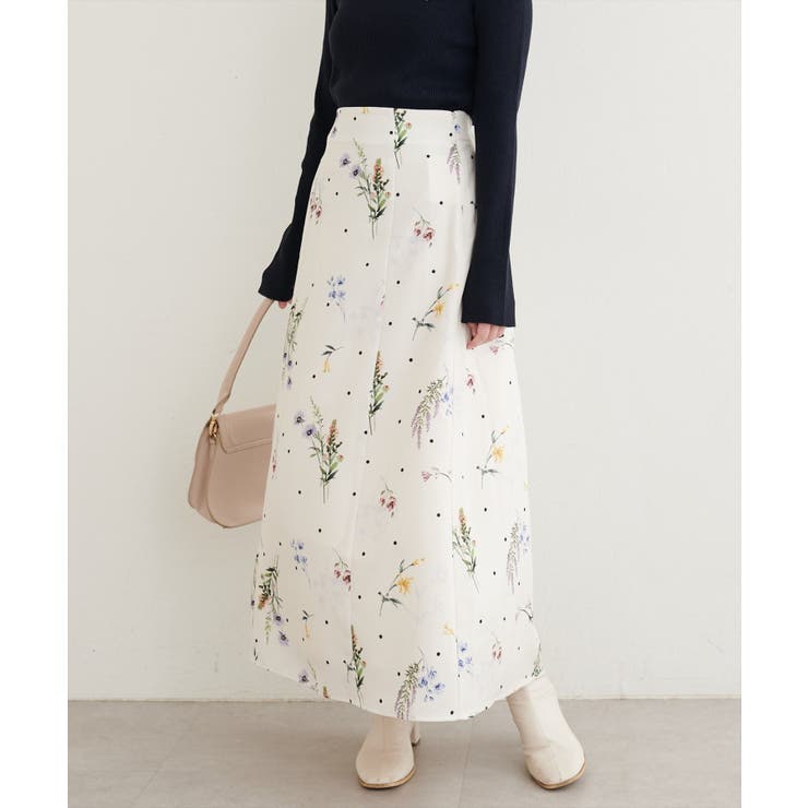 【natural couture】オリジナル花柄Aラインスカート | NICE CLAUP / OLIVE des OLIVE　OUTLET | 詳細画像4 