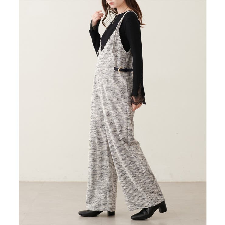 【natural couture】〈ako〉ニットツイードサロペット | NICE CLAUP / OLIVE des OLIVE　OUTLET | 詳細画像2 