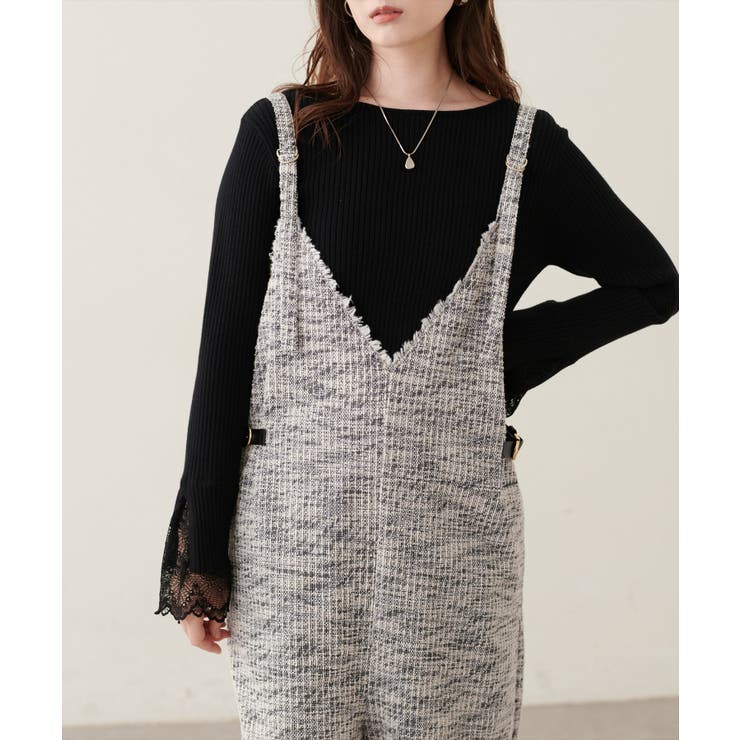 【natural couture】〈ako〉ニットツイードサロペット | NICE CLAUP / OLIVE des OLIVE　OUTLET | 詳細画像3 