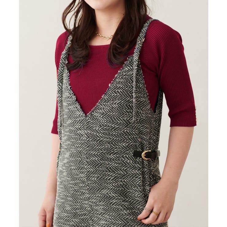 【natural couture】〈ako〉ニットツイードサロペット | NICE CLAUP / OLIVE des OLIVE　OUTLET | 詳細画像17 