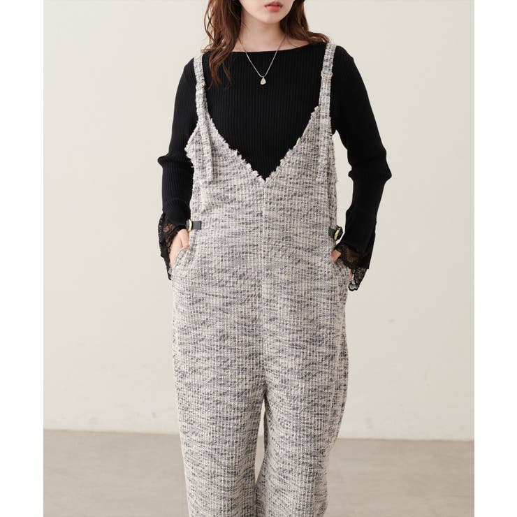 オフ | 【natural couture】〈ako〉ニットツイードサロペット | NICE CLAUP / OLIVE des OLIVE　OUTLET