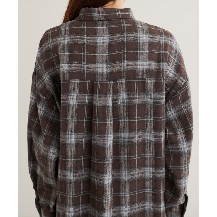 【natural couture】起毛チェックベーシックオーバーシャツ | NICE CLAUP / OLIVE des OLIVE　OUTLET | 詳細画像10 