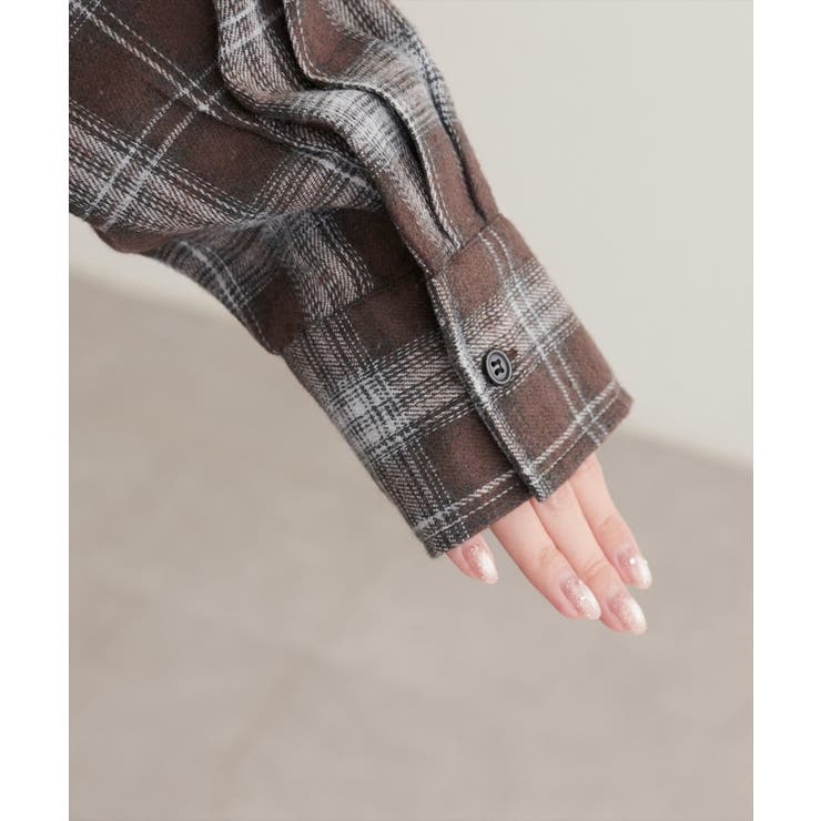 【natural couture】起毛チェックベーシックオーバーシャツ | NICE CLAUP / OLIVE des OLIVE　OUTLET | 詳細画像11 