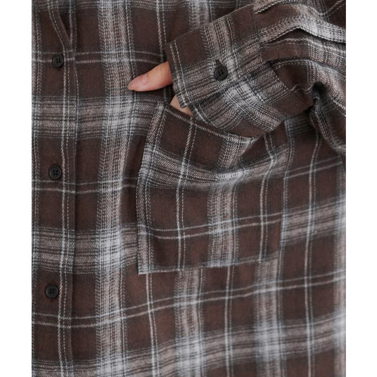 【natural couture】起毛チェックベーシックオーバーシャツ | NICE CLAUP / OLIVE des OLIVE　OUTLET | 詳細画像13 