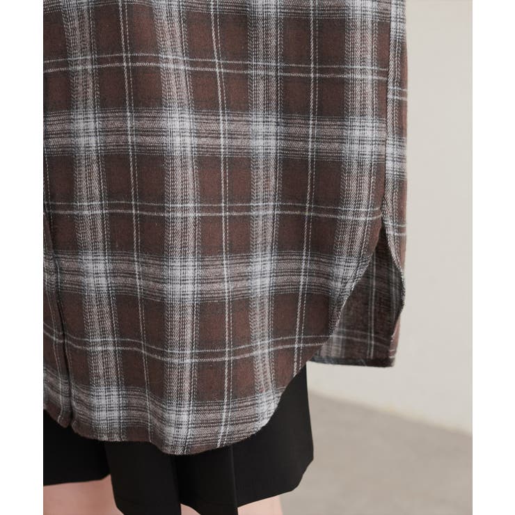 【natural couture】起毛チェックベーシックオーバーシャツ | NICE CLAUP / OLIVE des OLIVE　OUTLET | 詳細画像14 
