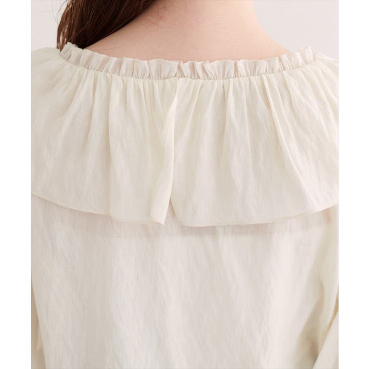 【natural couture】Vネックフリル衿キャンディスリーブブラウス | NICE CLAUP / OLIVE des OLIVE　OUTLET | 詳細画像6 