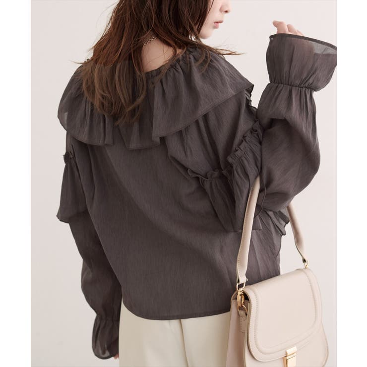 【natural couture】Vネックフリル衿キャンディスリーブブラウス | NICE CLAUP / OLIVE des OLIVE　OUTLET | 詳細画像17 