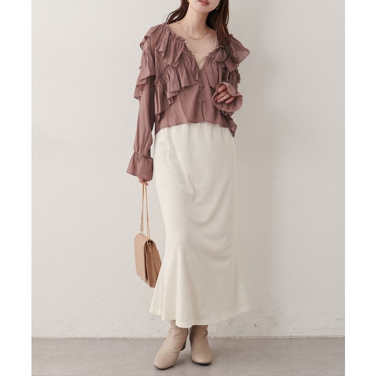 【natural couture】Vネックフリル衿キャンディスリーブブラウス | NICE CLAUP / OLIVE des OLIVE　OUTLET | 詳細画像19 