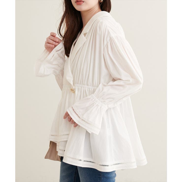 【natural couture】衿付きラップペプラムチュニック | NICE CLAUP / OLIVE des OLIVE　OUTLET | 詳細画像4 