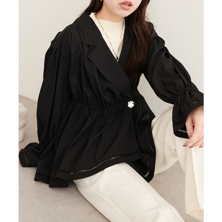 【natural couture】衿付きラップペプラムチュニック | NICE CLAUP / OLIVE des OLIVE　OUTLET | 詳細画像14 