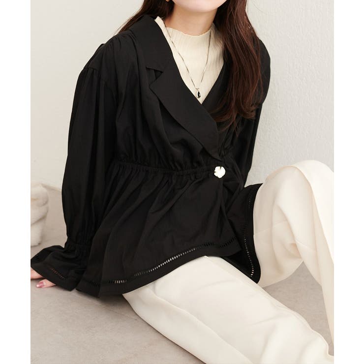 【natural couture】衿付きラップペプラムチュニック | NICE CLAUP / OLIVE des OLIVE　OUTLET | 詳細画像15 