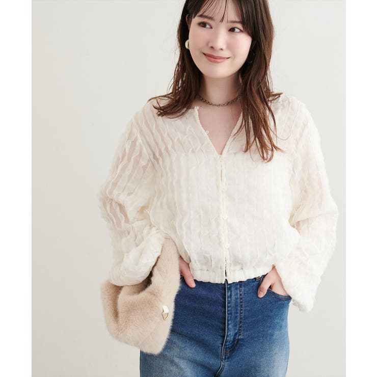 【natural couture】キャッチーな波々フリル２WAYブラウス | NICE CLAUP / OLIVE des OLIVE　OUTLET | 詳細画像2 