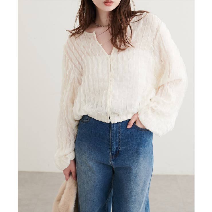 【natural couture】キャッチーな波々フリル２WAYブラウス | NICE CLAUP / OLIVE des OLIVE　OUTLET | 詳細画像5 