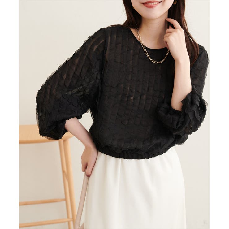 【natural couture】キャッチーな波々フリル２WAYブラウス | NICE CLAUP / OLIVE des OLIVE　OUTLET | 詳細画像15 