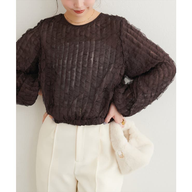 【natural couture】キャッチーな波々フリル２WAYブラウス | NICE CLAUP / OLIVE des OLIVE　OUTLET | 詳細画像19 