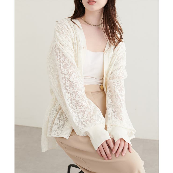 【natural couture】メッシュレースシャツカーデ | NICE CLAUP / OLIVE des OLIVE　OUTLET | 詳細画像5 