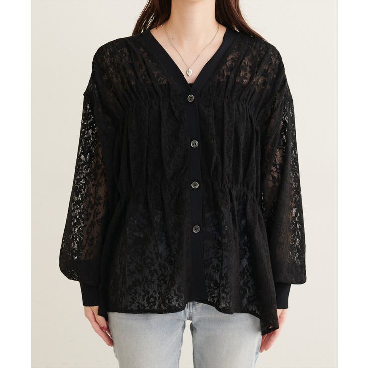 【natural couture】メッシュレースシャツカーデ | NICE CLAUP / OLIVE des OLIVE　OUTLET | 詳細画像8 