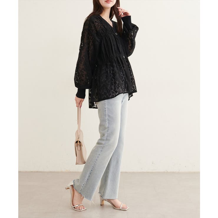 【natural couture】メッシュレースシャツカーデ | NICE CLAUP / OLIVE des OLIVE　OUTLET | 詳細画像14 