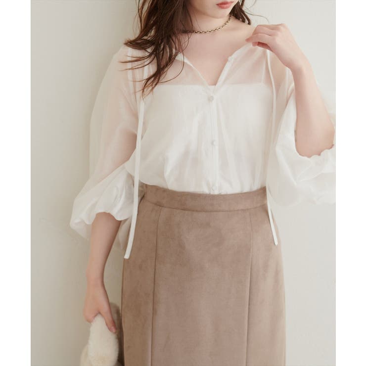 【natural couture】くるみ釦シアーブラウス | NICE CLAUP / OLIVE des OLIVE　OUTLET | 詳細画像5 