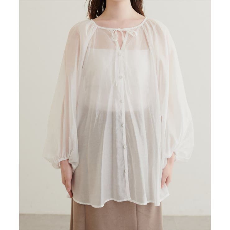 【natural couture】くるみ釦シアーブラウス | NICE CLAUP / OLIVE des OLIVE　OUTLET | 詳細画像8 