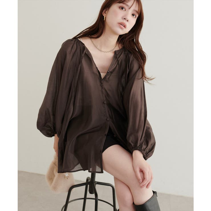 【natural couture】くるみ釦シアーブラウス | NICE CLAUP / OLIVE des OLIVE　OUTLET | 詳細画像24 