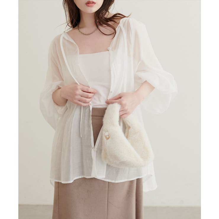 オフ | 【natural couture】くるみ釦シアーブラウス | NICE CLAUP / OLIVE des OLIVE　OUTLET