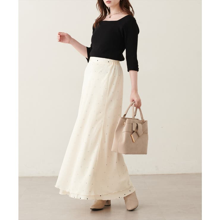 【natural couture】スクエア×ボート前後２WAYリブニット | NICE CLAUP / OLIVE des OLIVE　OUTLET | 詳細画像6 