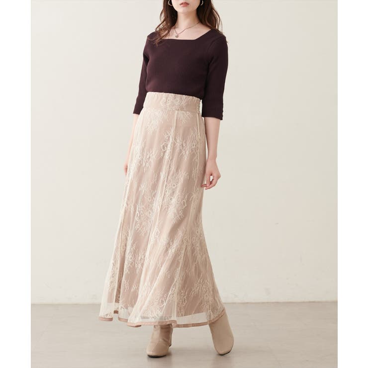【natural couture】スクエア×ボート前後２WAYリブニット | NICE CLAUP / OLIVE des OLIVE　OUTLET | 詳細画像16 