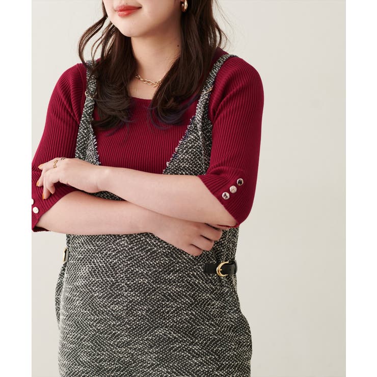 【natural couture】スクエア×ボート前後２WAYリブニット | NICE CLAUP / OLIVE des OLIVE　OUTLET | 詳細画像20 