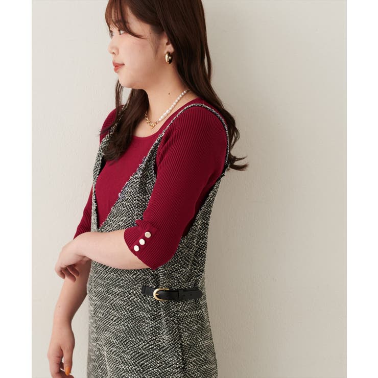 【natural couture】スクエア×ボート前後２WAYリブニット | NICE CLAUP / OLIVE des OLIVE　OUTLET | 詳細画像23 
