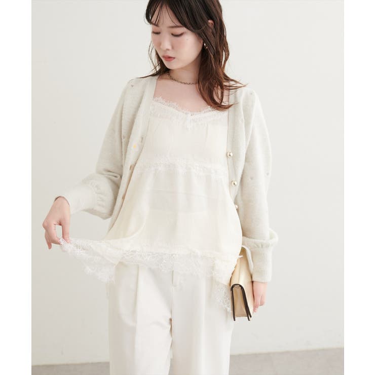 【natural couture】〈mizu〉ミニシャギーハート刺繍ニットカーデ… | NICE CLAUP / OLIVE des OLIVE　OUTLET | 詳細画像3 