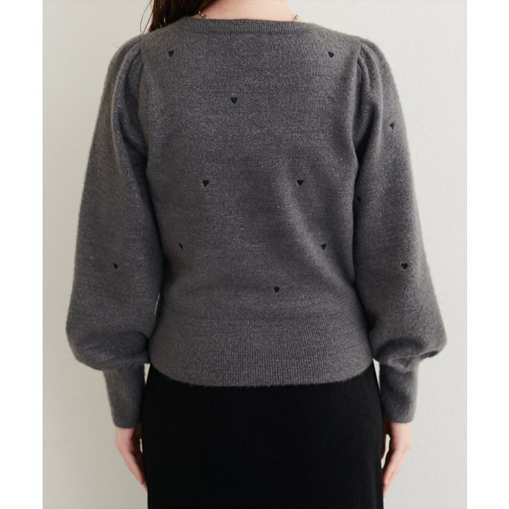 【natural couture】〈mizu〉ミニシャギーハート刺繍ニットカーデ… | NICE CLAUP / OLIVE des OLIVE　OUTLET | 詳細画像10 