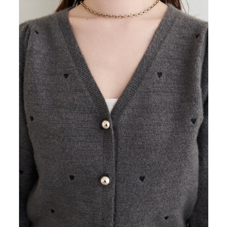【natural couture】〈mizu〉ミニシャギーハート刺繍ニットカーデ… | NICE CLAUP / OLIVE des OLIVE　OUTLET | 詳細画像11 