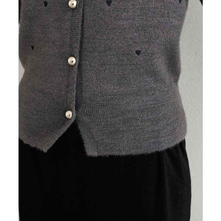 【natural couture】〈mizu〉ミニシャギーハート刺繍ニットカーデ… | NICE CLAUP / OLIVE des OLIVE　OUTLET | 詳細画像13 