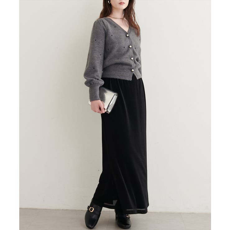 【natural couture】〈mizu〉ミニシャギーハート刺繍ニットカーデ… | NICE CLAUP / OLIVE des OLIVE　OUTLET | 詳細画像15 