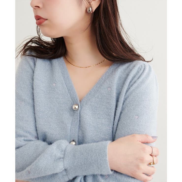 【natural couture】〈mizu〉ミニシャギーハート刺繍ニットカーデ… | NICE CLAUP / OLIVE des OLIVE　OUTLET | 詳細画像21 