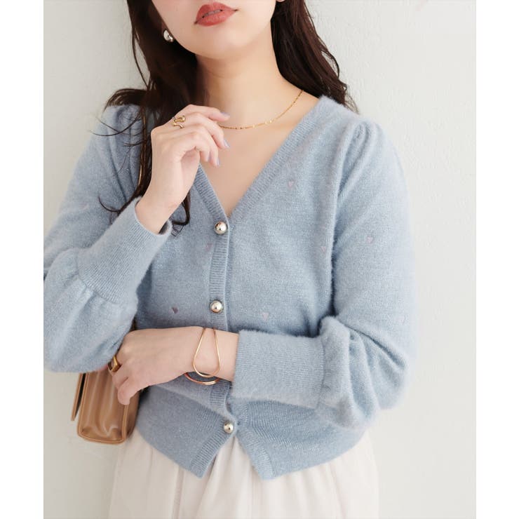 【natural couture】〈mizu〉ミニシャギーハート刺繍ニットカーデ… | NICE CLAUP / OLIVE des OLIVE　OUTLET | 詳細画像22 