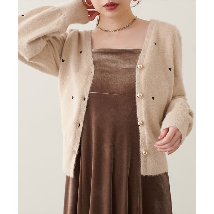 【natural couture】〈mizu〉ミニシャギーハート刺繍ニットカーデ… | NICE CLAUP / OLIVE des OLIVE　OUTLET | 詳細画像24 