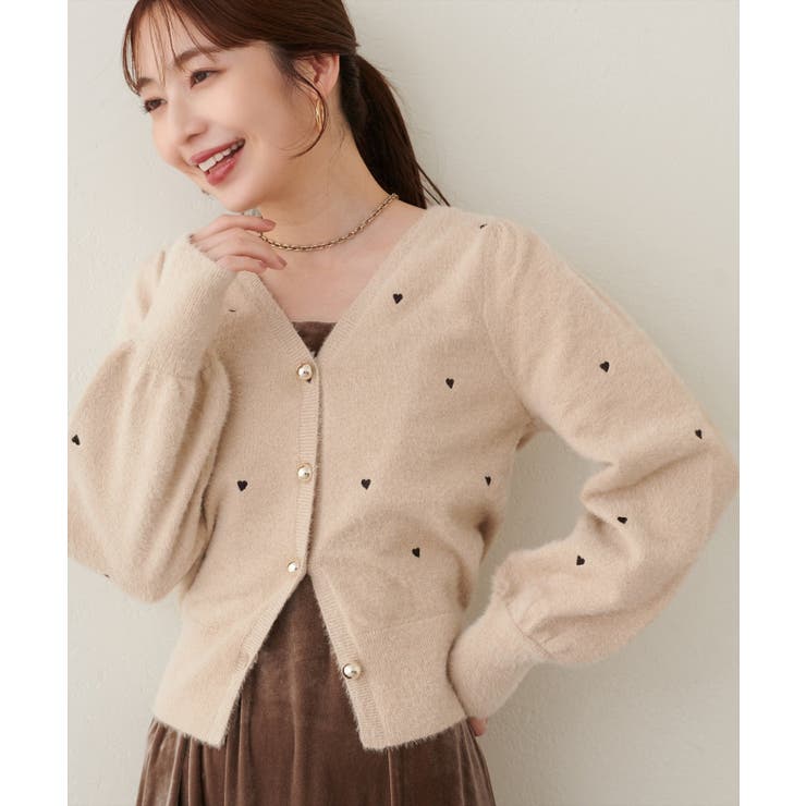 【natural couture】〈mizu〉ミニシャギーハート刺繍ニットカーデ… | NICE CLAUP / OLIVE des OLIVE　OUTLET | 詳細画像29 