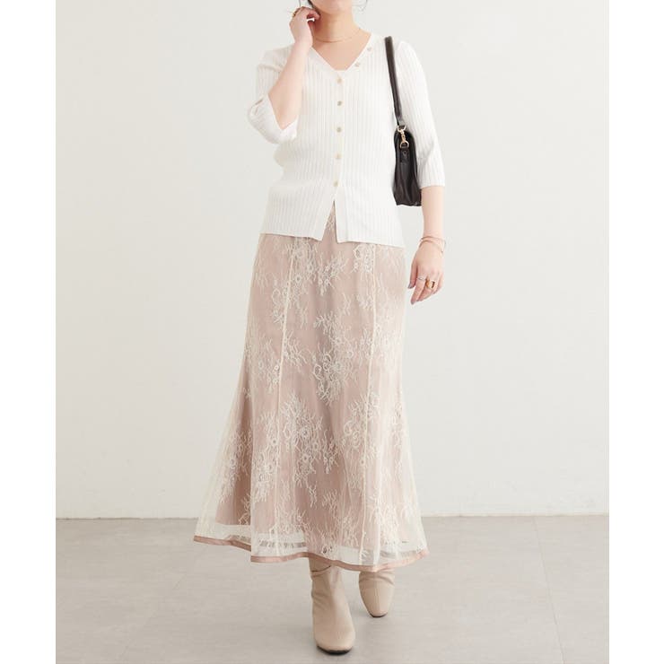【natural couture】うす金釦ぴたリブニットカーディガン | NICE CLAUP / OLIVE des OLIVE　OUTLET | 詳細画像4 