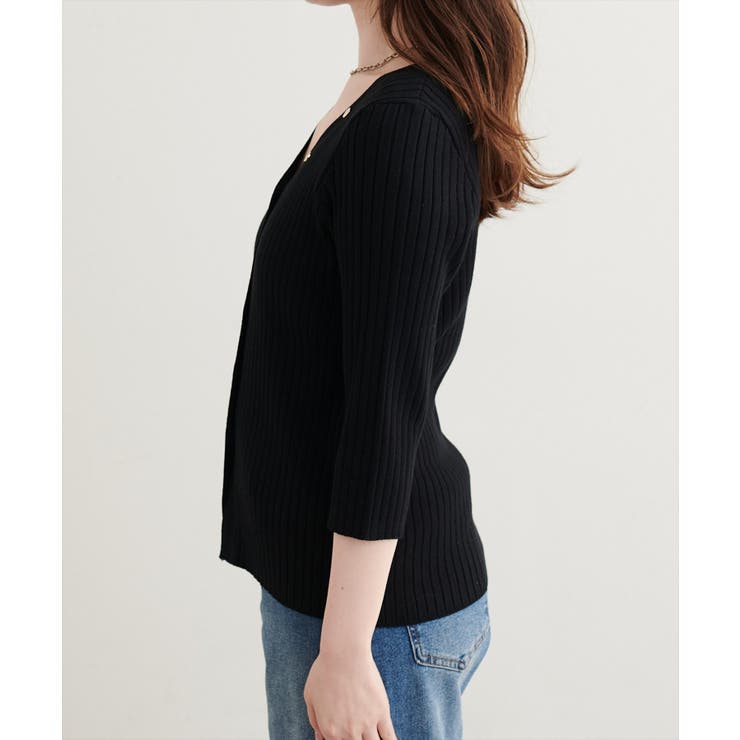 【natural couture】うす金釦ぴたリブニットカーディガン | NICE CLAUP / OLIVE des OLIVE　OUTLET | 詳細画像10 