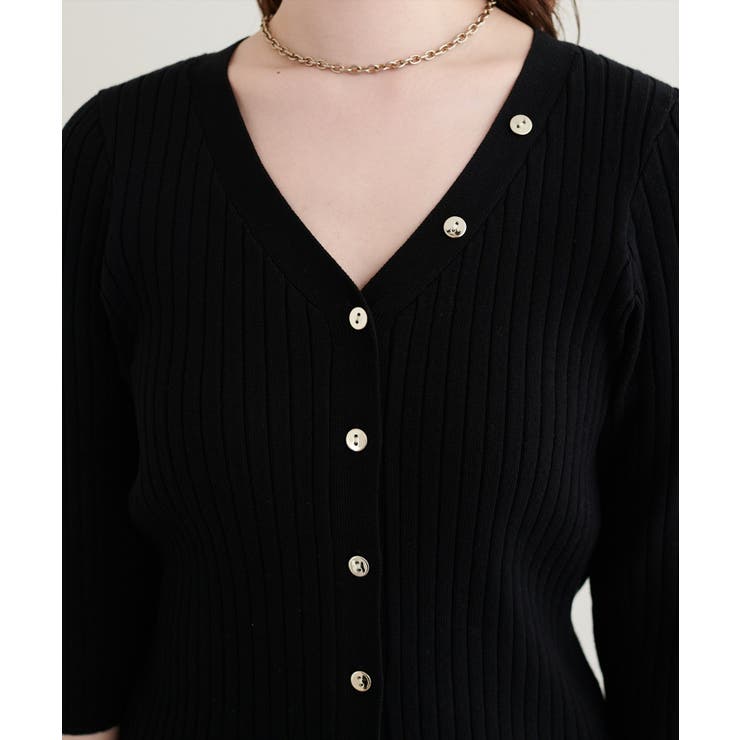 【natural couture】うす金釦ぴたリブニットカーディガン | NICE CLAUP / OLIVE des OLIVE　OUTLET | 詳細画像12 