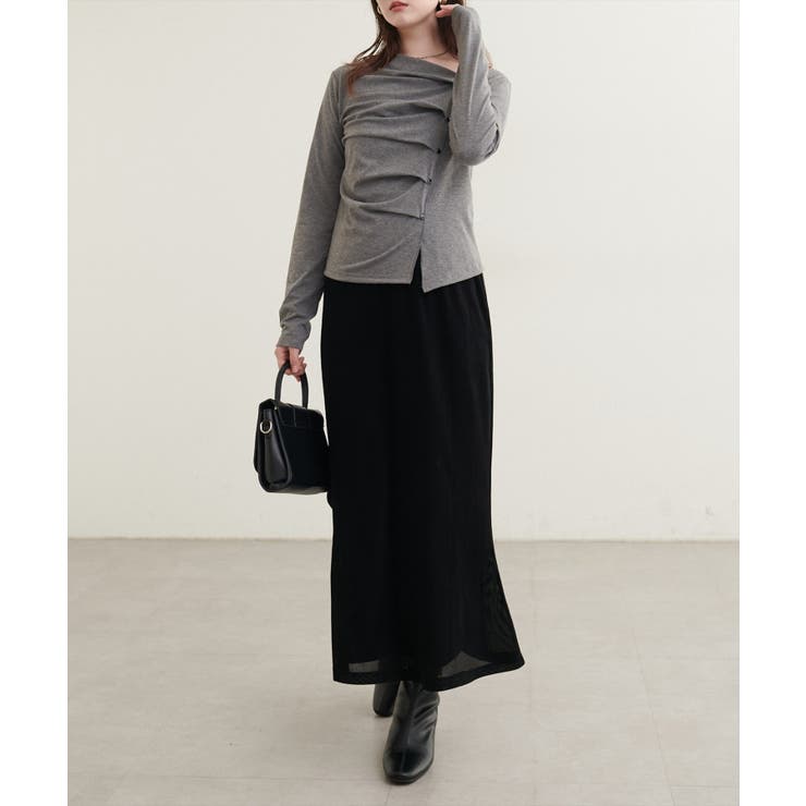 【natural couture】アシメボタンプルオーバー | NICE CLAUP / OLIVE des OLIVE　OUTLET | 詳細画像2 