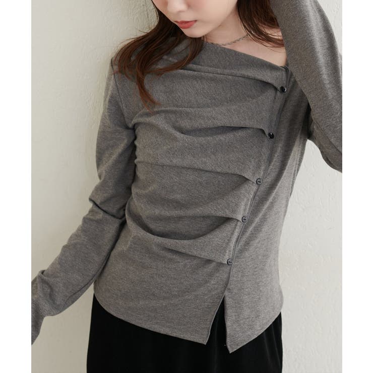 【natural couture】アシメボタンプルオーバー | NICE CLAUP / OLIVE des OLIVE　OUTLET | 詳細画像3 