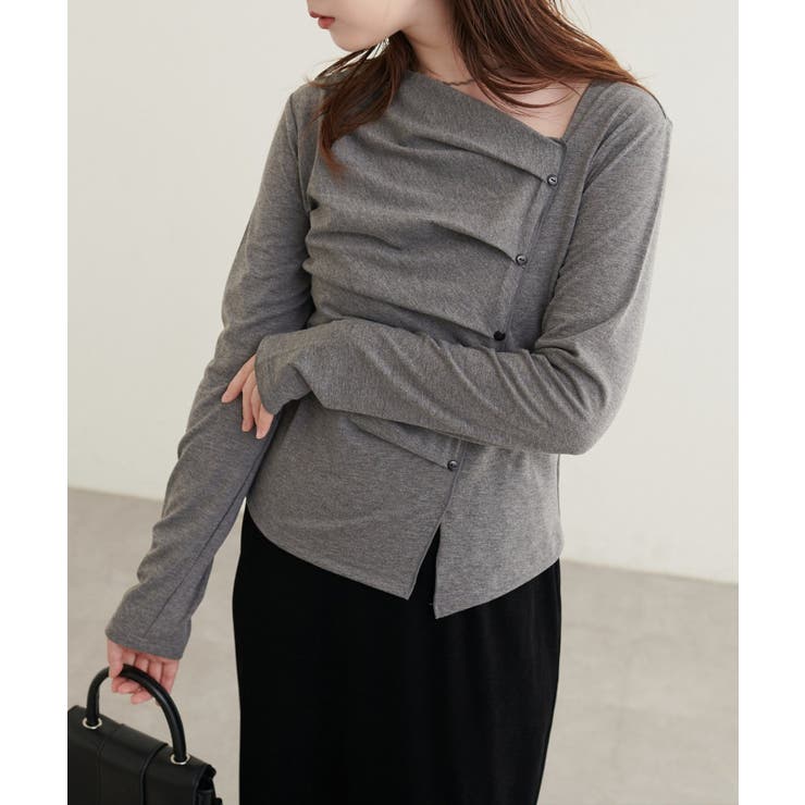 【natural couture】アシメボタンプルオーバー | NICE CLAUP / OLIVE des OLIVE　OUTLET | 詳細画像5 