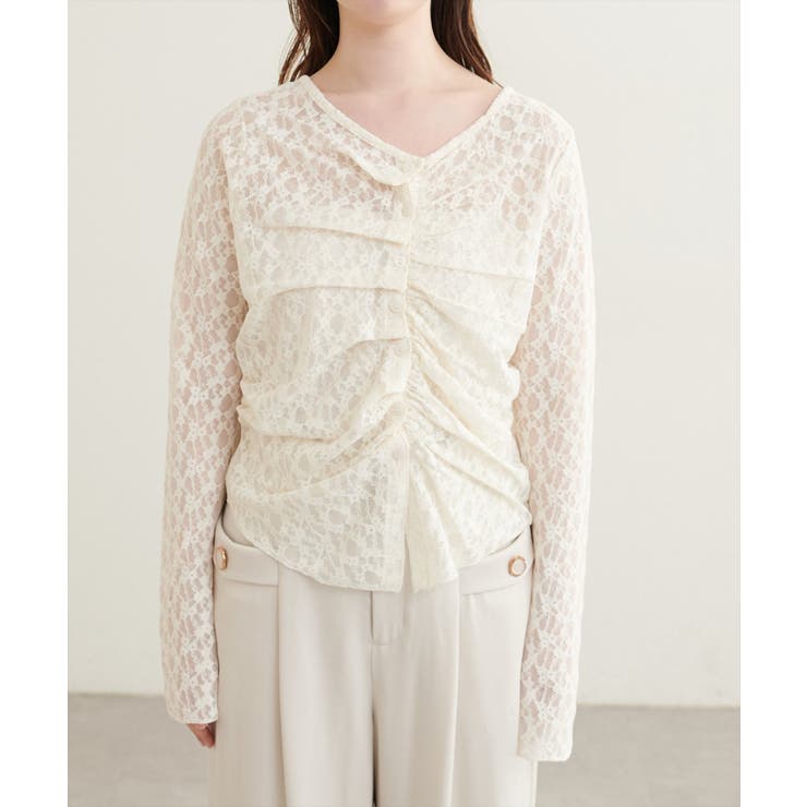 【natural couture】フロントタックデザインレースカーディガ… | NICE CLAUP / OLIVE des OLIVE　OUTLET | 詳細画像6 
