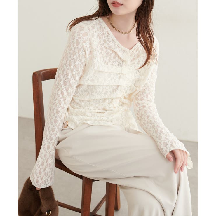 【natural couture】フロントタックデザインレースカーディガ… | NICE CLAUP / OLIVE des OLIVE　OUTLET | 詳細画像15 