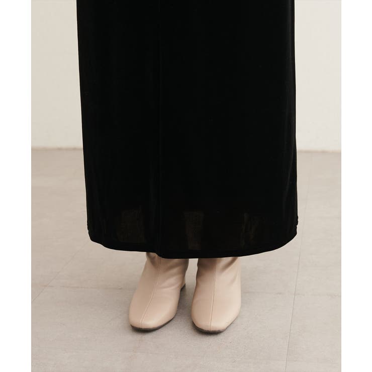 【natural couture】フロントギャザーベロア5分袖ワンピース | NICE CLAUP / OLIVE des OLIVE　OUTLET | 詳細画像11 