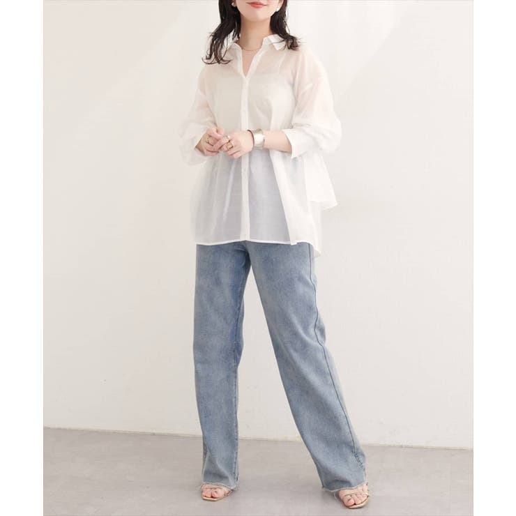 【natural couture】【sherbet line】バックフリルシアー… | NICE CLAUP / OLIVE des OLIVE　OUTLET | 詳細画像4 